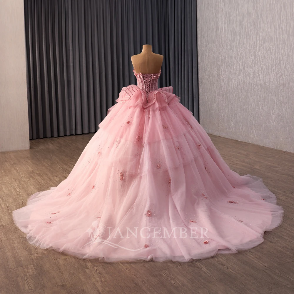Quinceanera Dress Graduation Party Ball Gown 2026 Customized Shiny Applique Beads Tiered Sweet Evening Dress vestido quinceañera