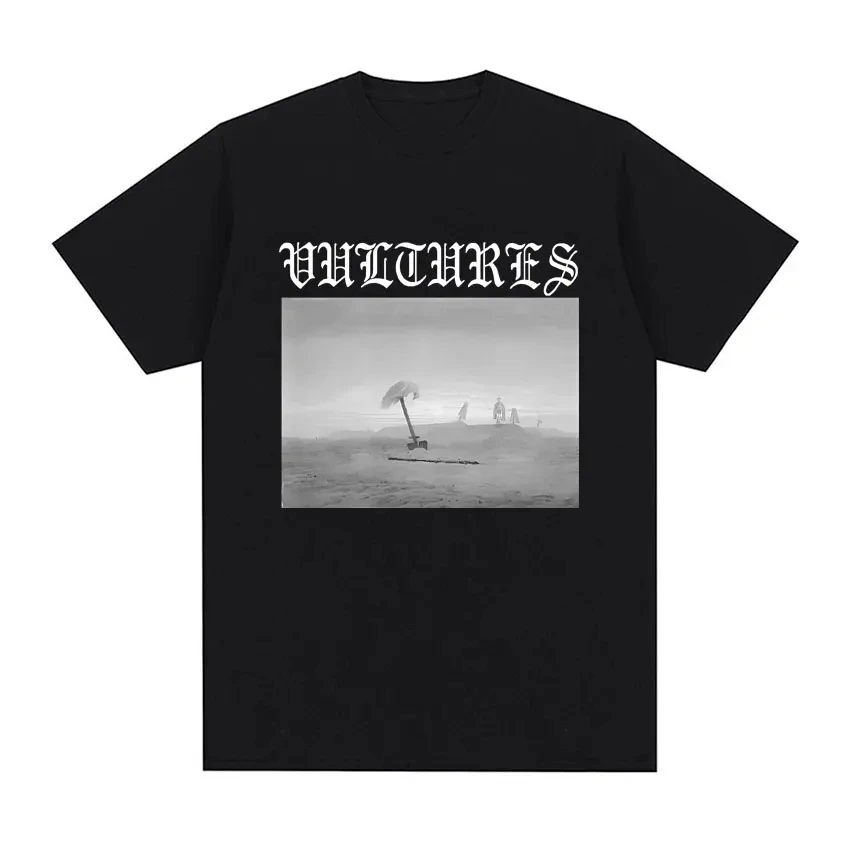 Kanye West Vultures New Song and Album Cover T Shirt Men Women Harajuku Gothic Loose T-Shirts Hip Hop Punk Style Tees Streetwear