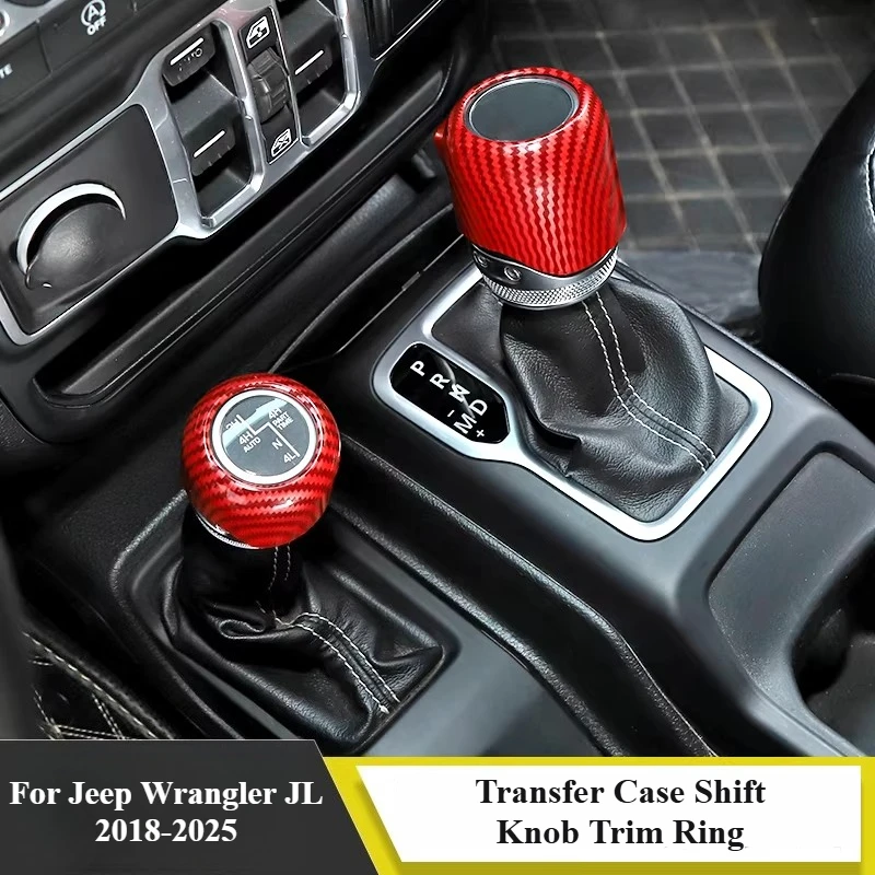 Transfer Case Handle Decorative Ring For Jeep Wrangler JL 4xe 2018-2025 Interior Kit 4WD Gear Shift Knob Cover accessories tools