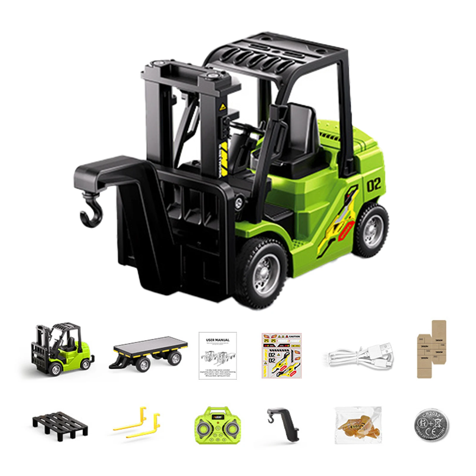 

1:64 Forklift Remote Control Toy with Pallet Support APP Control and Light Sound Simulation Mini Alloy Engineering Vehicle