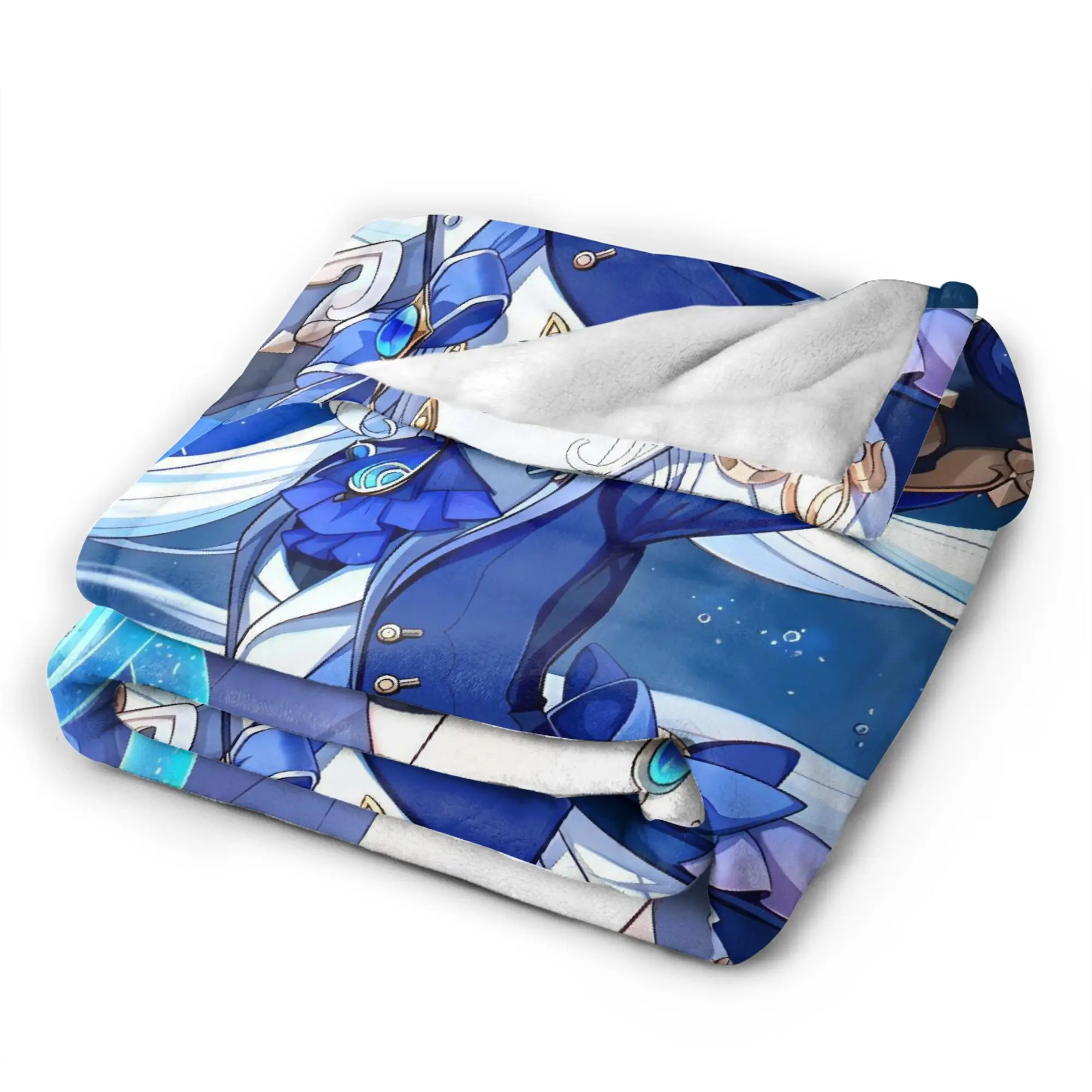 Furina Genshin Impact Cartoon Game4 Blanket  Travel Office Flannel Throw Blanket For Couch Chair Sofa Bed Soft Bedspread Gift