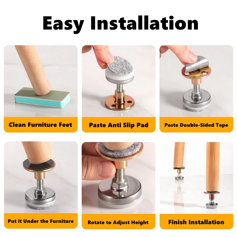 Adjustable Bed Frame Anti-Shake Tool 30-120mm Bed Frame Anti-Shake Top Wall Stabilizer Anti-Collision Bed Cabinet Sofa Hardware view 6