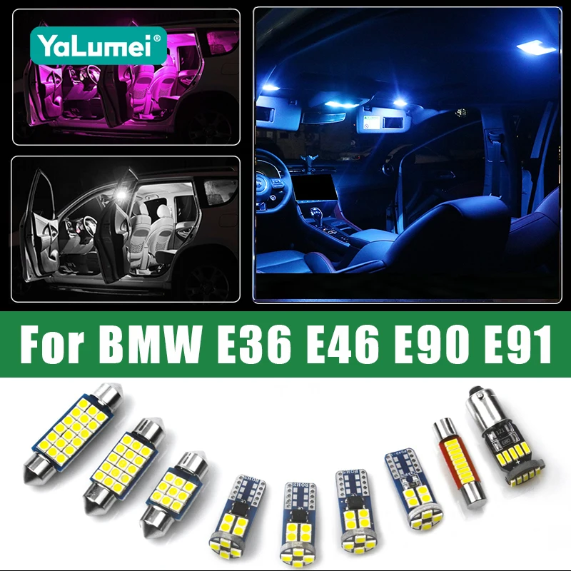 Auto Lampadine A LED Per BMW Serie 3 E36 E46 M3 E90 E91 Berlina Touring Interni Cupola Lampada Da Lettura Specchio Vanity Tronco Luce Accessori