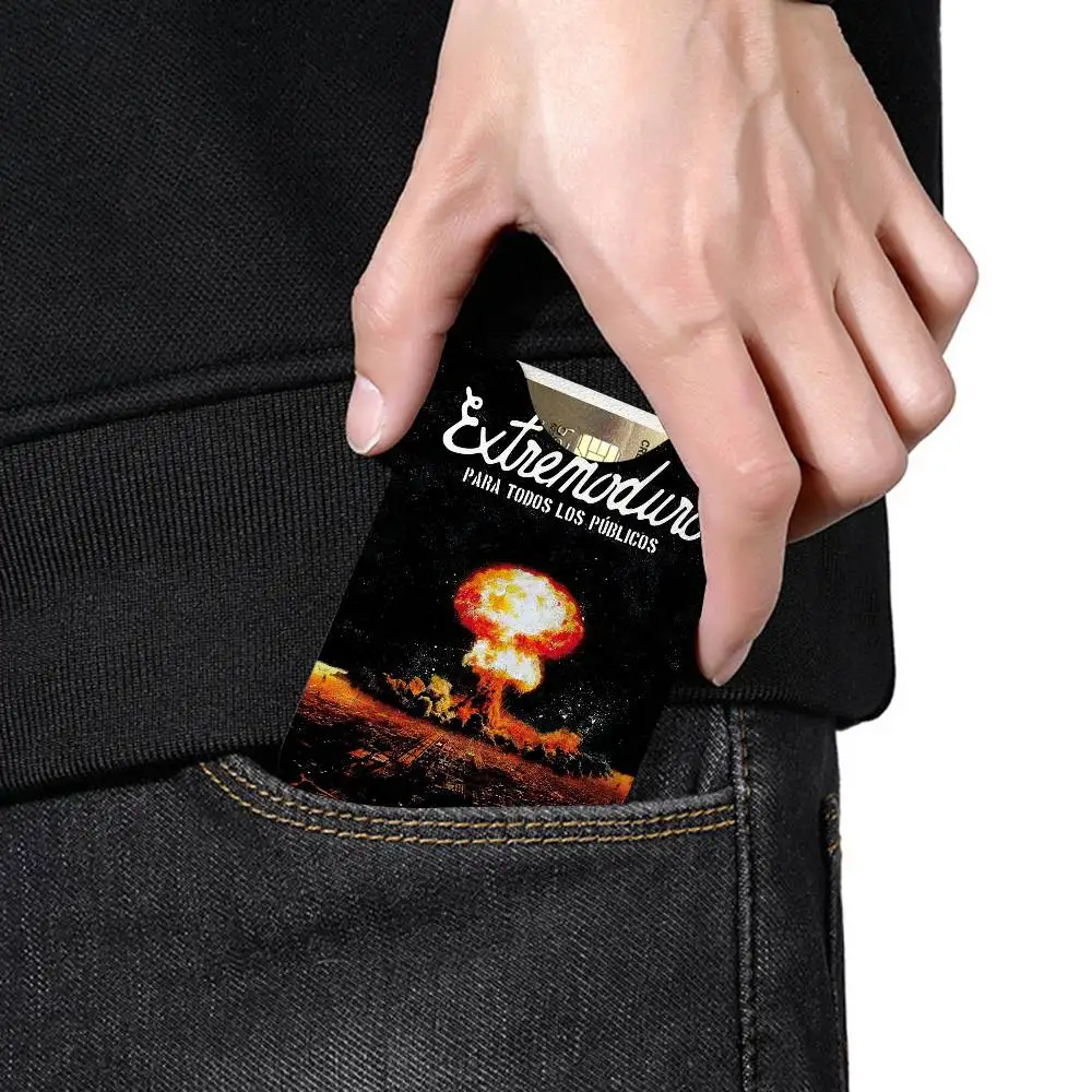 E-Extremoduro Band Creative Printed with Leather Protective Case Business Portable Letter Pattern Leather Credit Bags