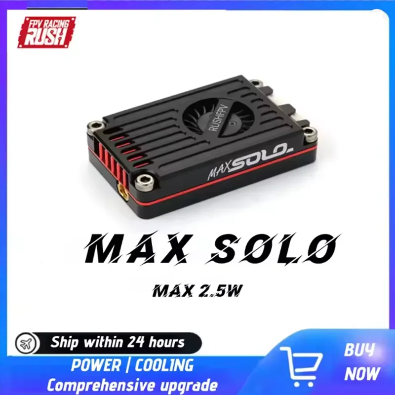 Rush tank max solo 2.5w 5.8ghz fpv transmissor de vídeo vtx 48ch longo alcance para drones rc aeronaves de asa fixa diy com escudo cnc