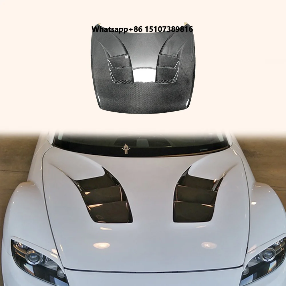 For RX8 RX-8 SE3P 03-12 RE Style Carbon Fiber Front Bumper Vented Hood