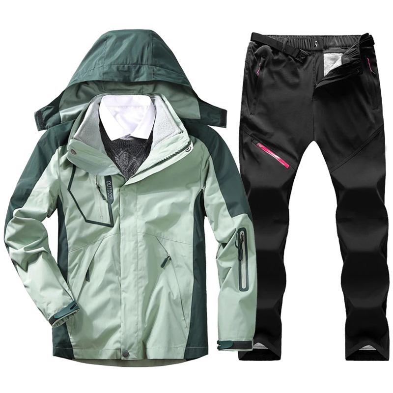 

Ski Suit Women Winter Ski 3 In 1 Snow Jackets Pants Warm Waterproof Women's Jacket Outdoor Snowboard Hiking Camping Brand