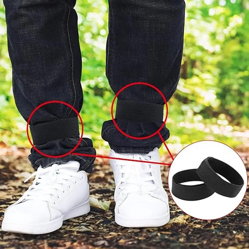 6Pcs Black Boot Blousers Elastic Adjustable Pants Leg Ankle Strap Hunting Gardening Hiking Cycling Fishing Boot Blousing Band