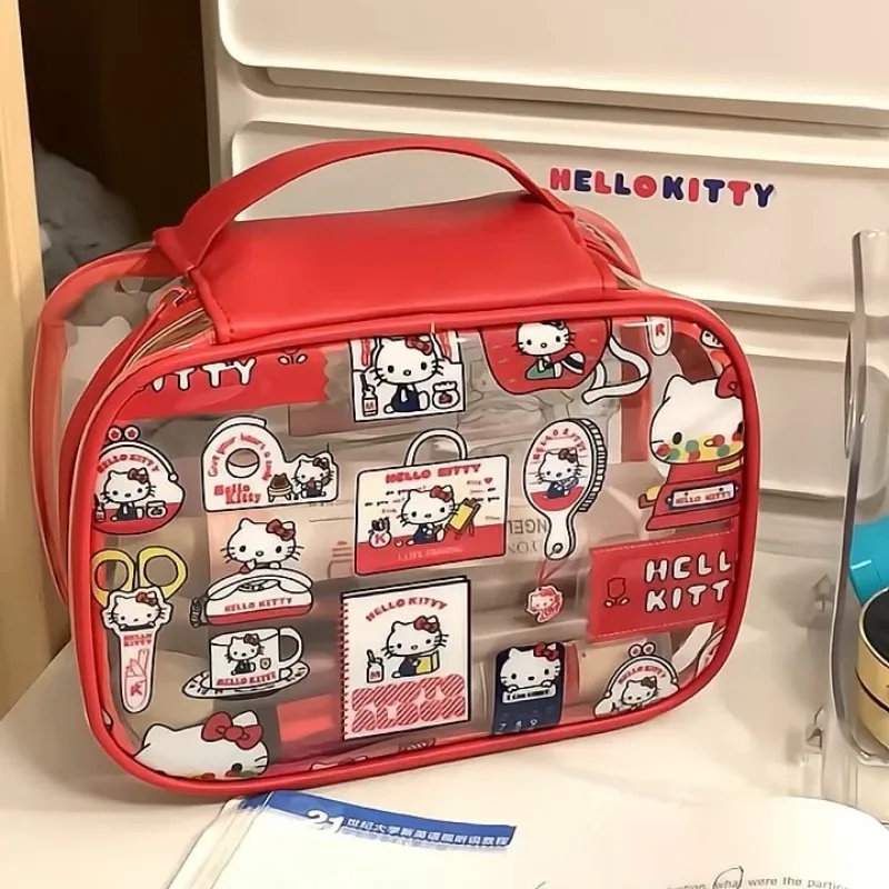 

Kawaii Hello Kitty Bag Cute Cartoon Anime Large Capacity Women Accessories Desktop Toy Ornament Student Girls Gift Wholesale