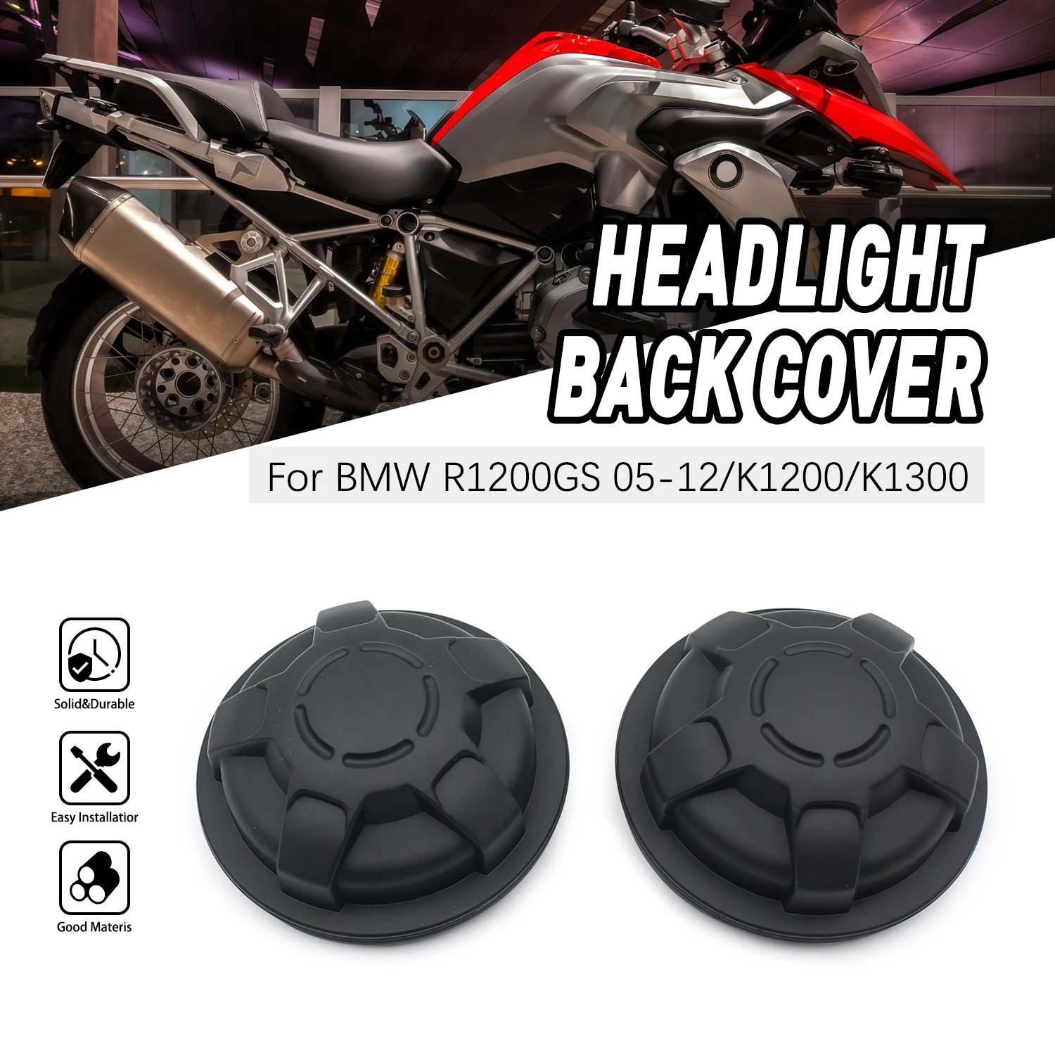 Motorcycle Headlight Back Cover Set For BMW R1200GS 2005-2012 K1200 K1300 K1200GS K1200R 05840594 K1300R 05180519