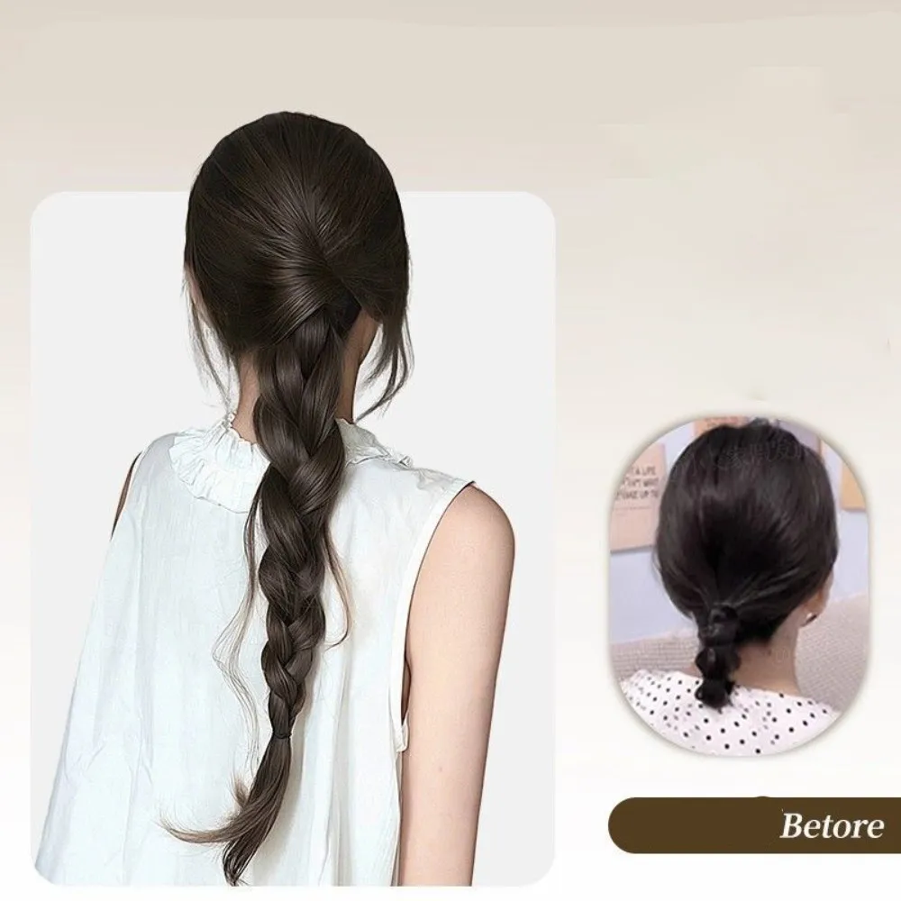 45 centimetri Trafilatura Treccia A Coda di Pesce Basso-legato Sintetico Coda di Cavallo Parrucca Donne Pigro Temperamentale Trecce Intrecciate Estensione Dei Capelli