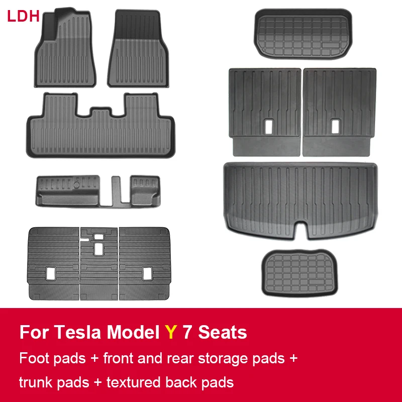 

Custom Fit Car Accessories for Tesla Model Y Floor Mat TPE ECO Trunk Mat Fronk Rear Mat Left and Right Hand Drive 5 or 7 Seats