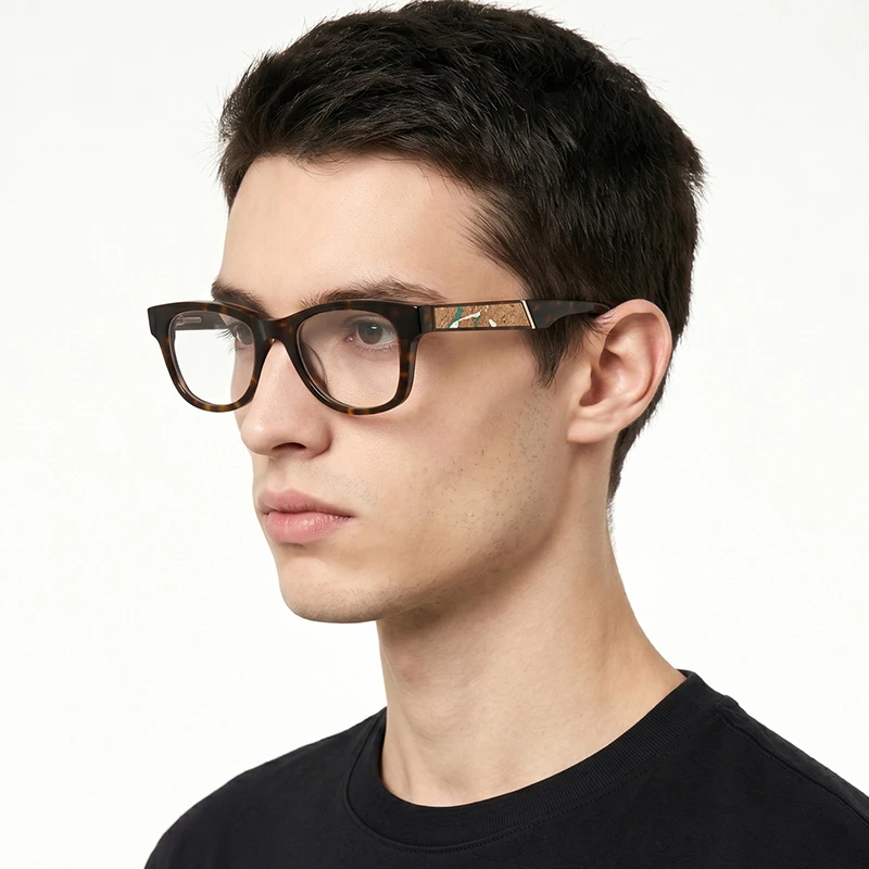 Men's Retro Light Luxury TR Plate Glasses Frame High-End Fashion Business Anti-Blue Light Glasses Prescription Customization
