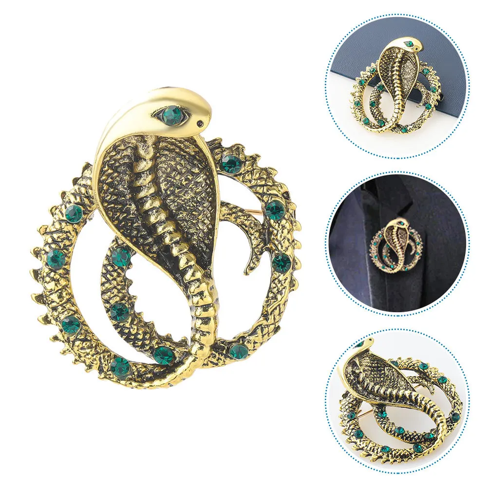 

Snake Brooch Pin Rhinestone Design Alloy Clothing Lapel Pin for Women Clothes Decor Scarf Hat Suit Backpack Accessory