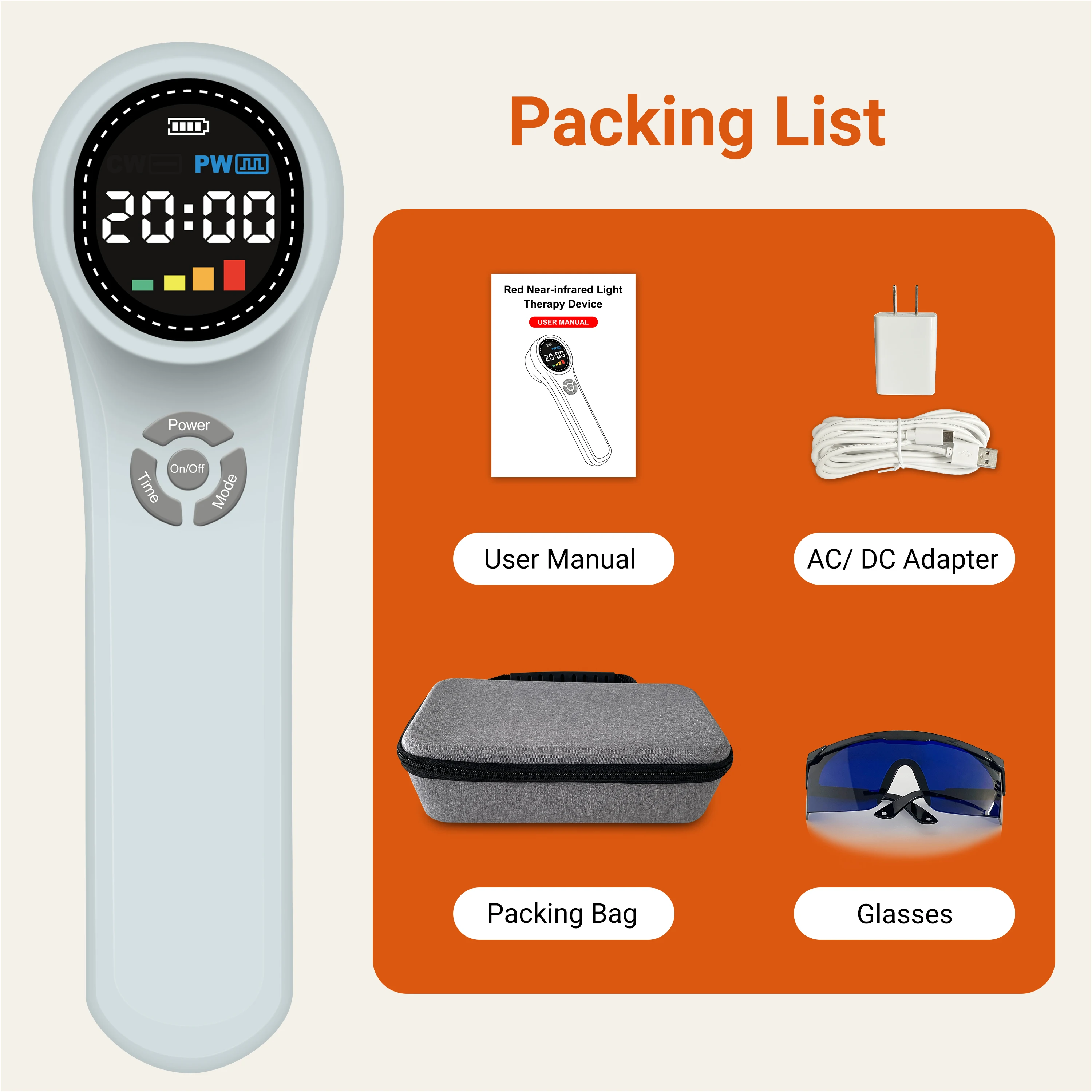 ZJZK Class 4 Laser Medical Grade Device Red Light Therapy for Body Pain Inflammation Relief People&Pets 1760mW at Home