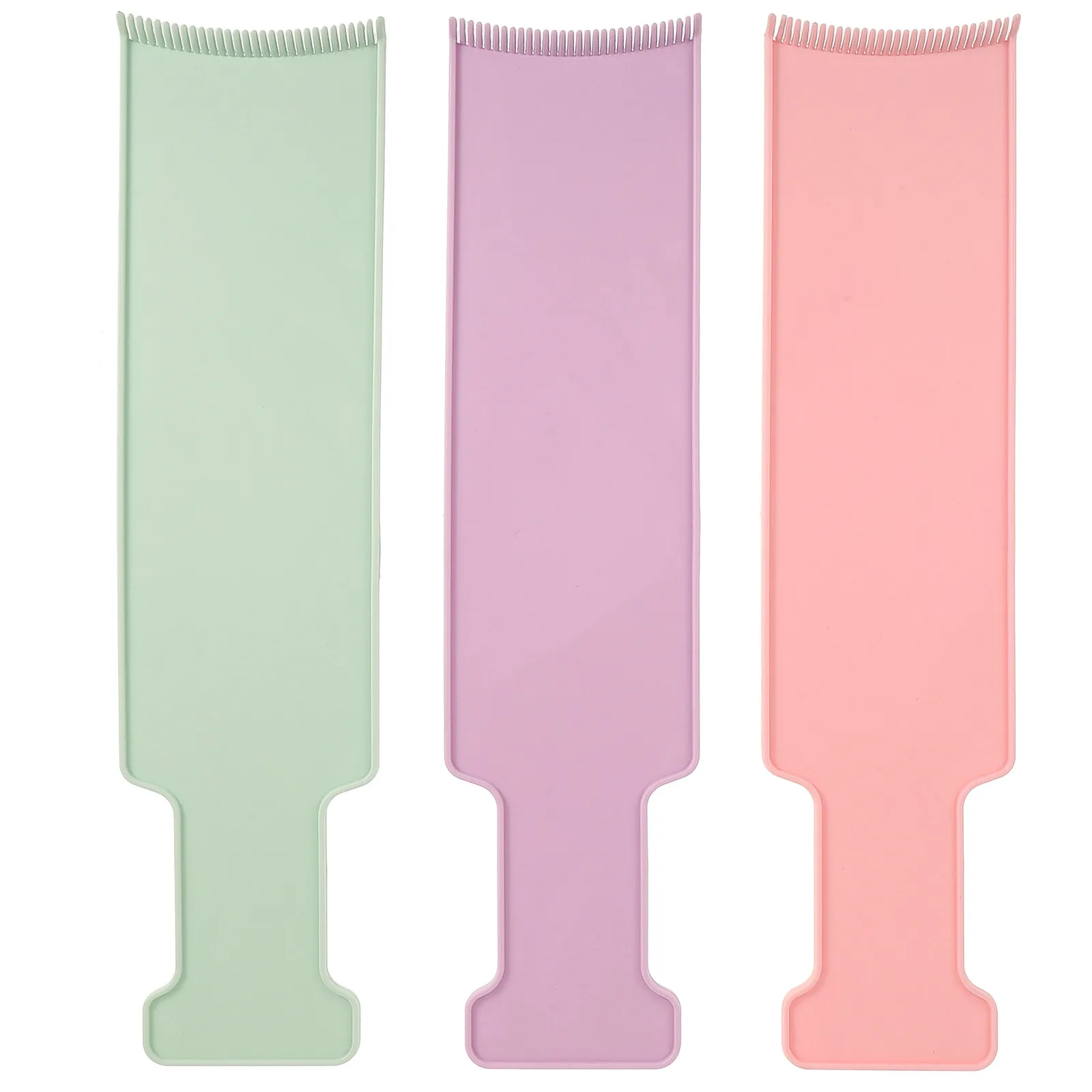 

Набор из 3-х расчесок-лопаток для мелирования волос с эргономичной изогнутой насадкой, инструмент для окрашивания волос для салонов и домашнего использования