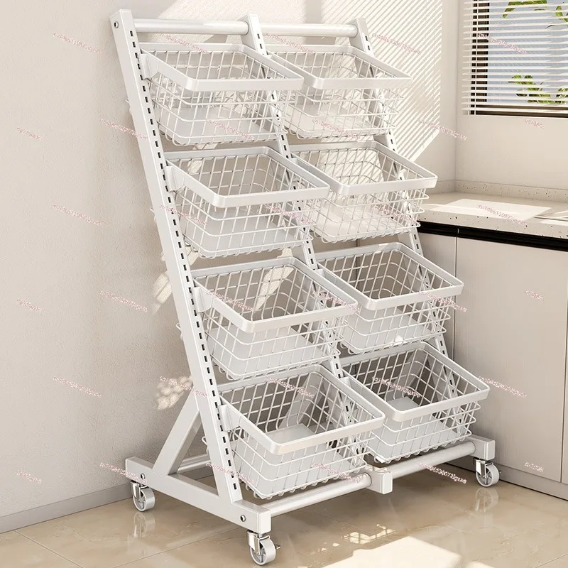 

Kitchen Storage Rack Floor-standing Multi-layer Vegetable and Fruit Multi-functional Basket Living Room Snack Storage Rack