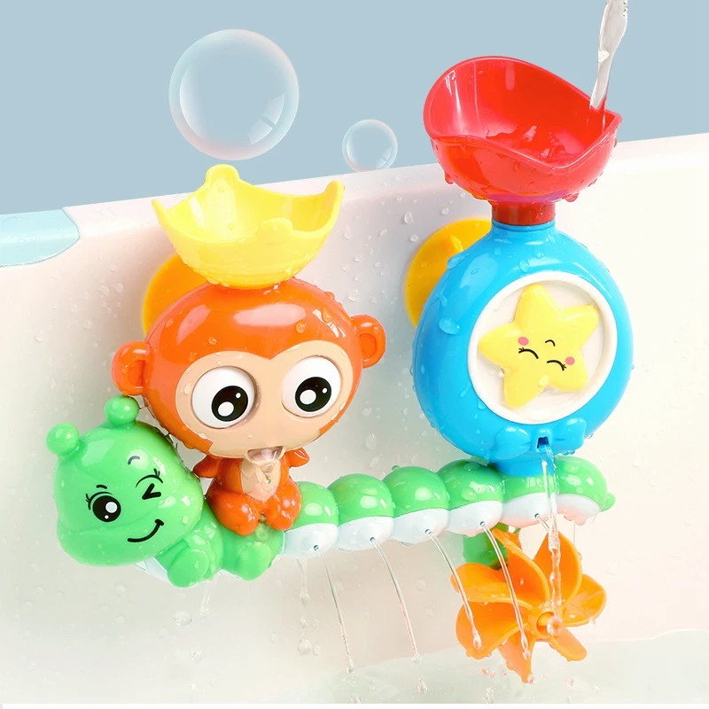 Bath Toys For Toddlers Kids Babies 1 2 3 Year Old Boys Girls Waterfall Bathtub Toy With 2 Toy Cups Strong Suction Cups