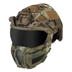 Tactical FAST Helmet With Goggles Mask Full Protection Hunting Combat Airsoft Helmet Outdoor Sports Cycling Safety Helmet Gear