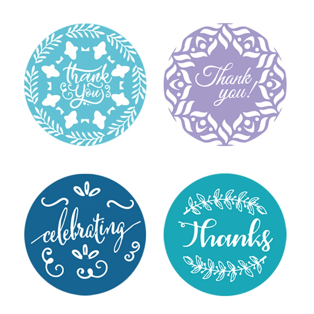 Round Paper Thank You Stickers Scrapbooking 100-500pcs 1inch Wedding Celebrating Seal Label Stickers Roll Stationery Stickers