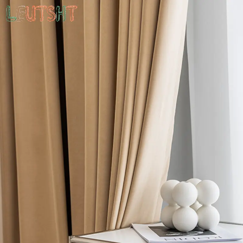 

French Australian Cashmere Solid Color Blackout Curtains Curtains for Living Dining Room Bedroom