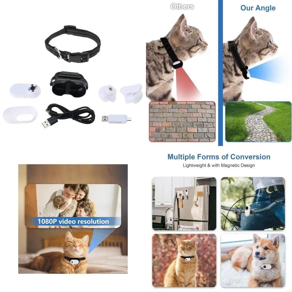 

L74D Ошейник для уличной камеры слежения за телом для мониторинга активности кошек и собак