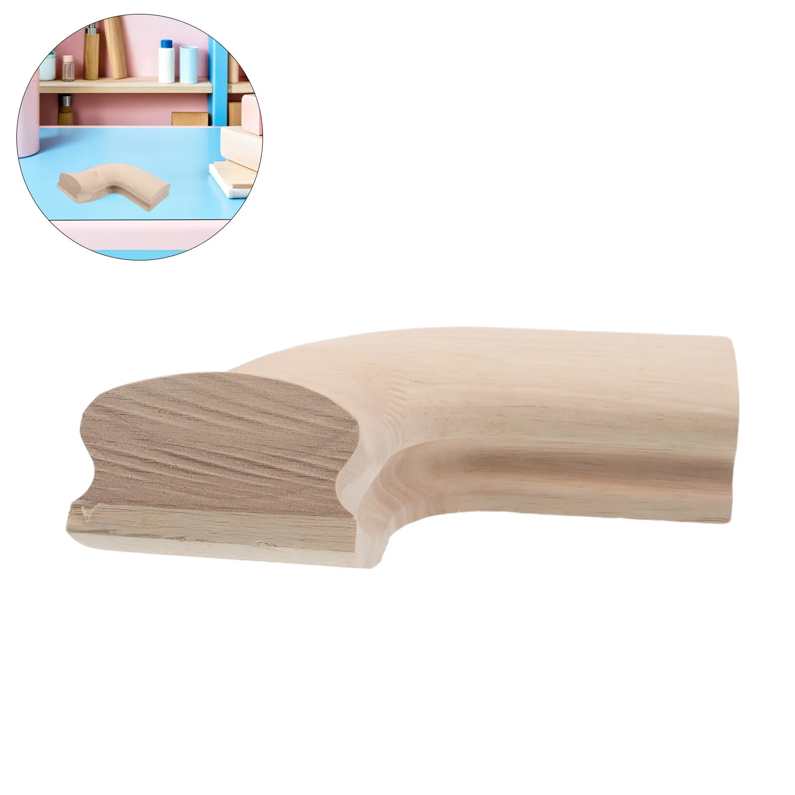 

Solid Wood Stair Handrail Elbow Connector Seamless Angle Smooth Rounded Corner Staircase Guardrail Banister Corner Replacement