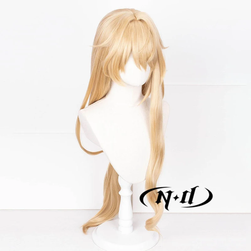 ND Honkai Star Rail คอสเพลย์วิกผม Luocha คอสเพลย์ยาวผมสีเหลืองวิกผมสังเคราะห์ทนความร้อนสําหรับเกม Comic Con Coser คริสต์มาส