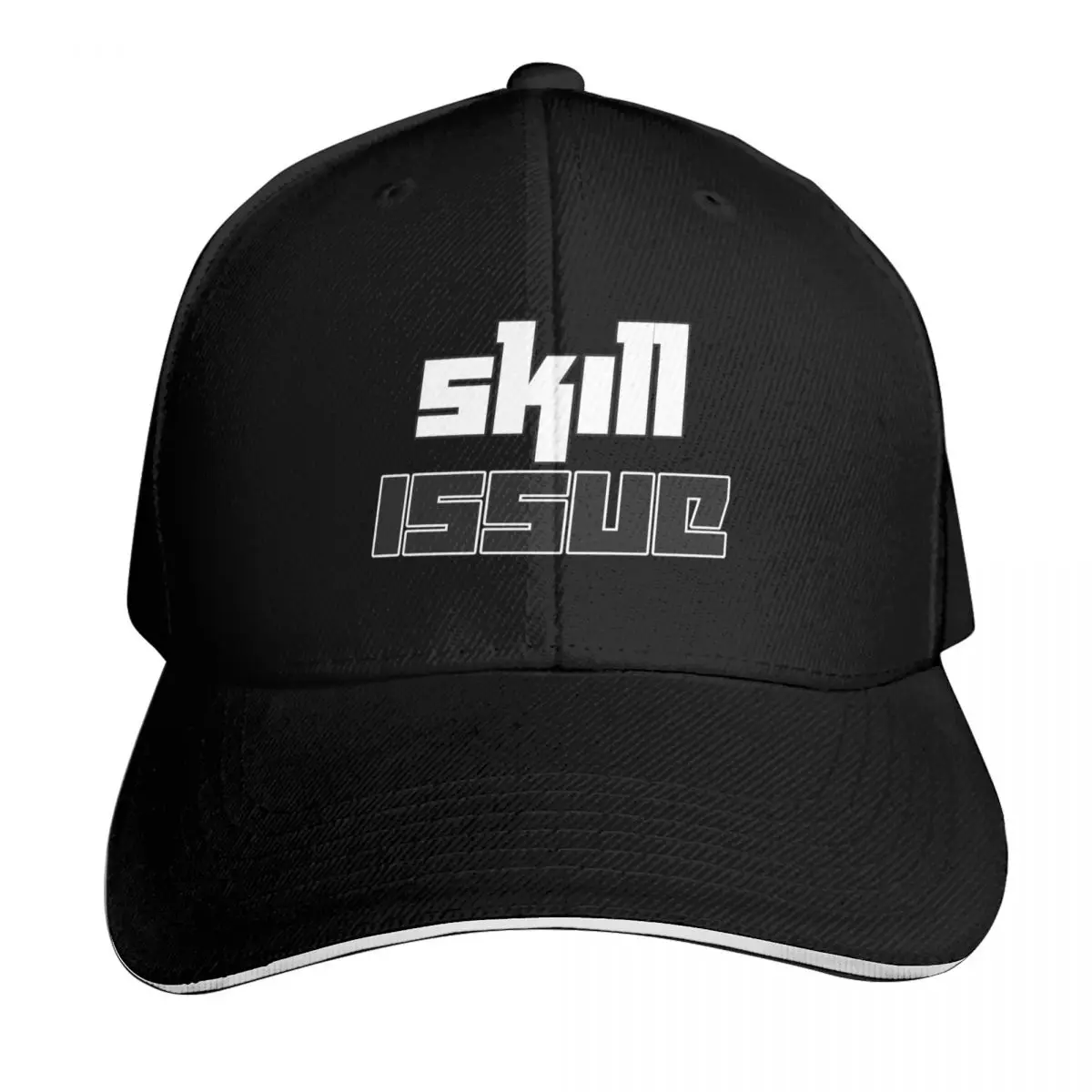 Skill Issue Typographic Meme Baseball Cap Moisture Wicking Quick Dry Curved Brim Classic Fit Low Profile Unstructured