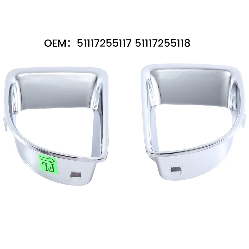 

For BMW Mini R55 R56 R57 R58 R59 JCW S New Front Air Duct Frame Chrome 1 Pair Set 51117255119 51117255120 Parts Accessories