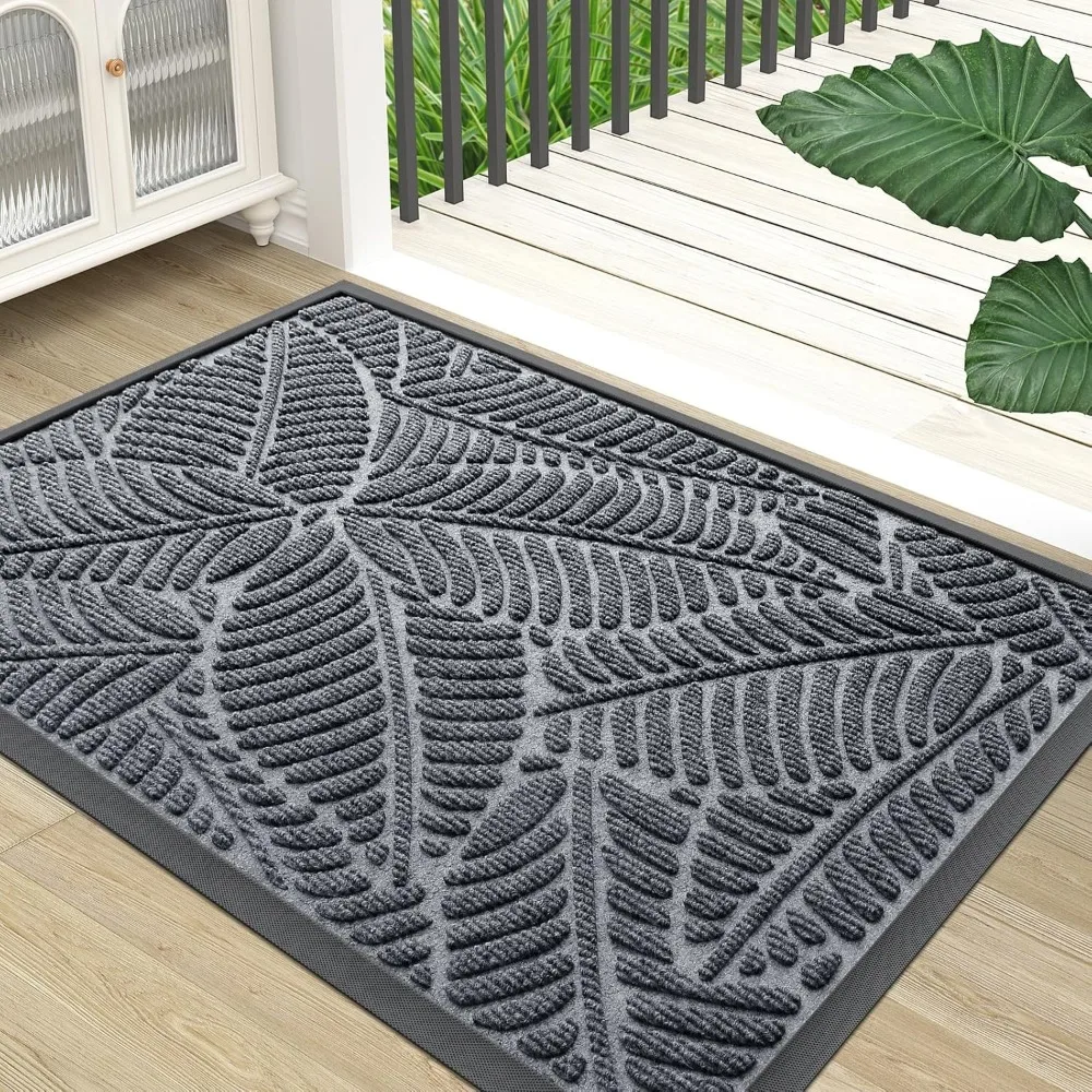 

Waterproof Doormat, Sturdy Natural Rubber Front Indoor Mat, Non Slip Low Profile Indoor Outdoor Door Mats, Stain and Fade Resis