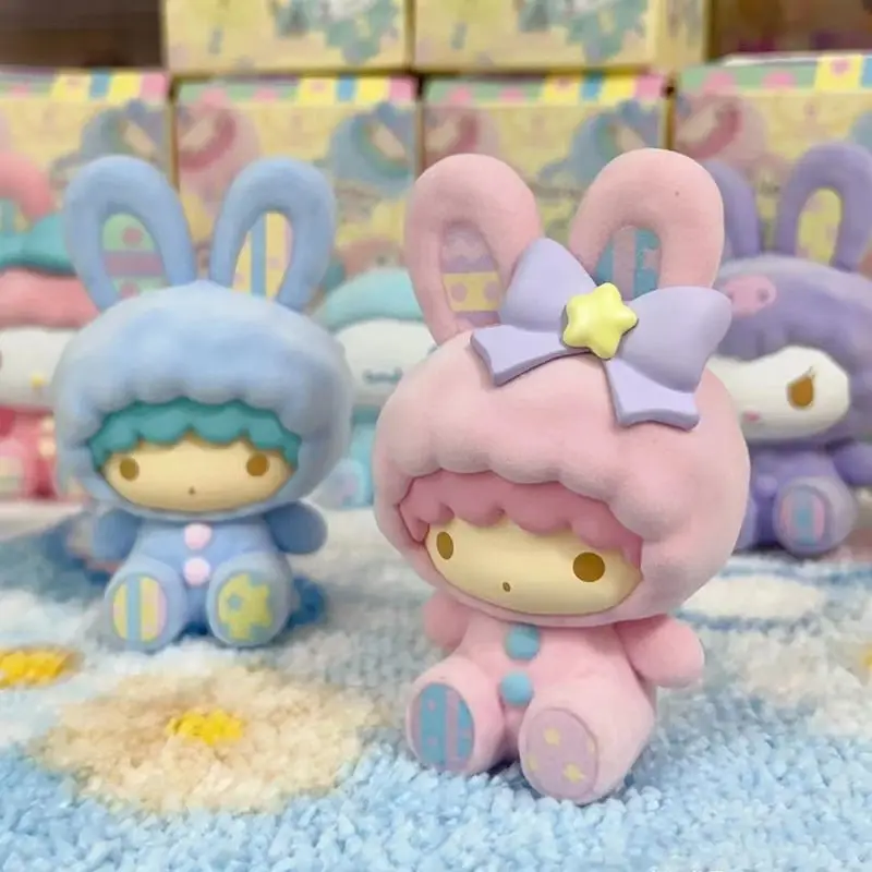 Sanrio Little Rabbit Dress Up Series Blind Box Cinnamoroll Kuromi Melody Bambola fatta a mano Ornamento da tavolo Ragazza Blind Box Regalo