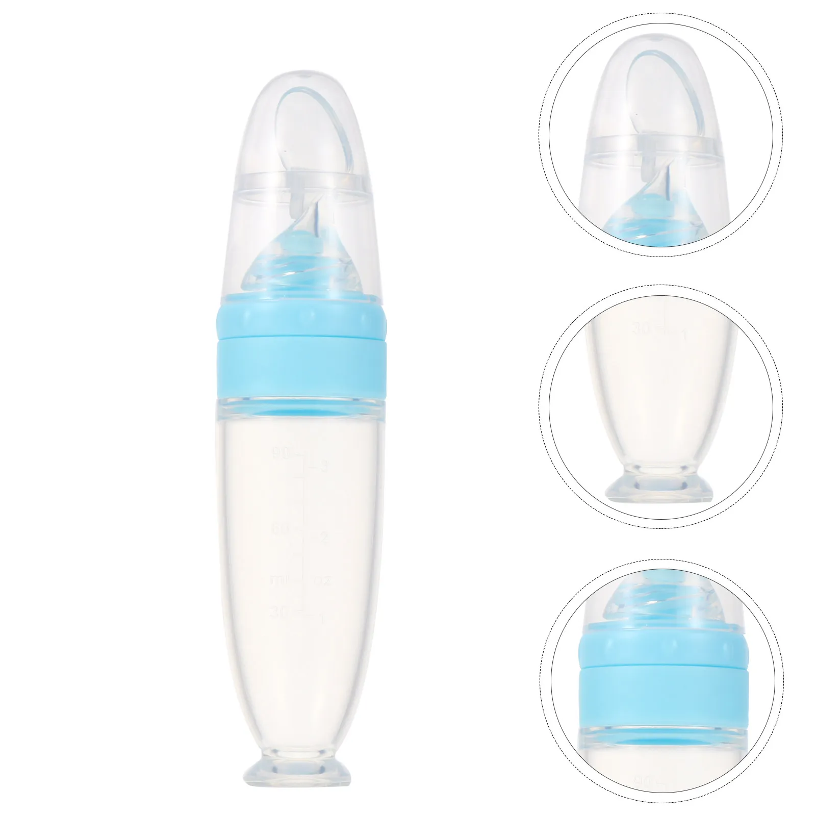 

Baby Food Dispensing Spoon Squeeze Feeder Bottle Silicone Compact Portable Lightweight Easy Clean Suction Base for Smooth