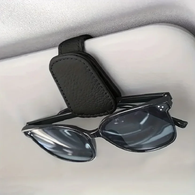 

1Pcs sunglasses holder is suitable for car sunshades - magnetic leather sunglasses clip and ticket clip - car sunshade accessori