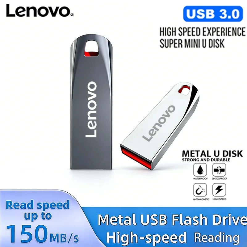 Высокоскоростная флешка Lenovo USB 3.0, портативный SSD-накопитель, U-диск, флеш-накопитель 2 ТБ, 1 ТБ, 512 ГБ, быстрая передача данных, карта памяти, сетевая карта
