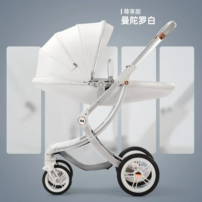 

Baby Stroller Can Sit and Lie Down, Two-way Light Folding High View Newborn Baby Stroller