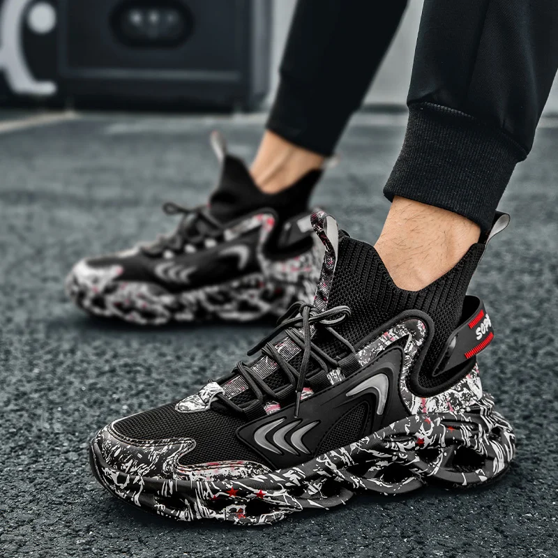 Brand Running Shoes For Man Summer Sport Shoes Men Jogging Footwear Outdoors Lightweight Breathable Men Shoes Sock Men Sneakers