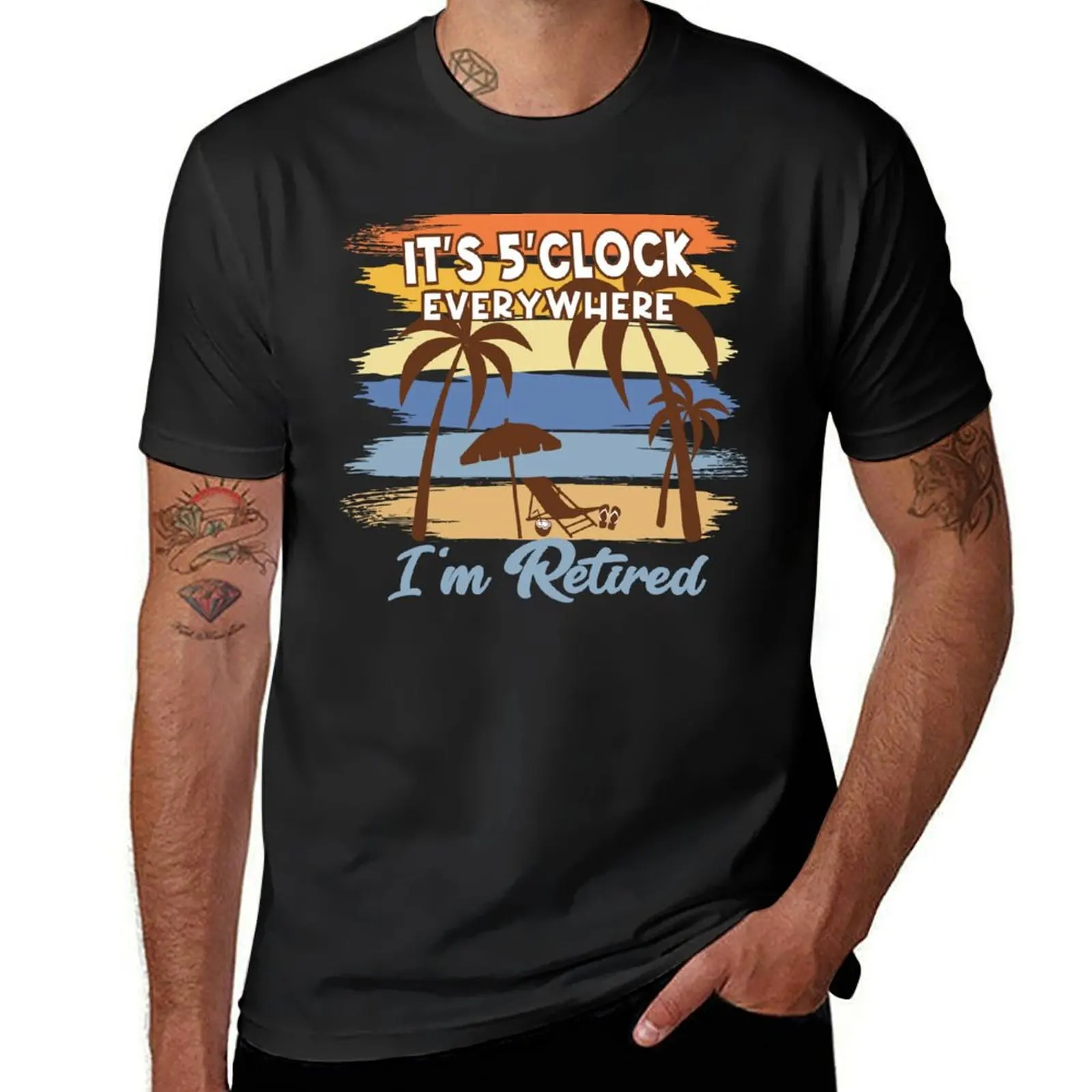 Its 5 O clock everywhere Im retired T-Shirt boys animal print Aesthetic clothing Short sleeve tee men t shirts