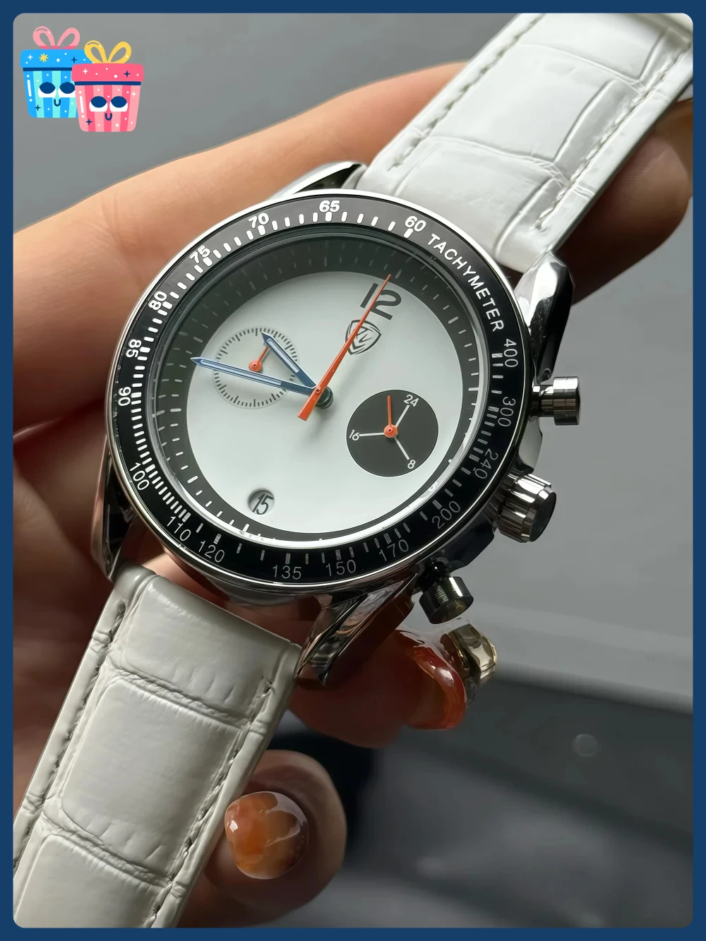 

2026 Стильные часы для пар, минималистичный роскошный кварцевый многофункциональный хронограф, праздничный подарочный набор