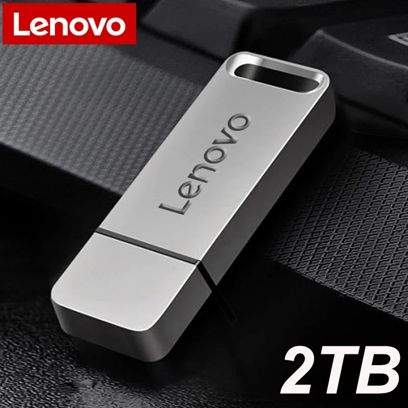 Lenovo USB-накопитель с высокоскоростной передачей, металлический U-диск, USB 3,1, ручка-накопитель, 2 ТБ, портативный SSD, водонепроницаемый Memoria, USB-накопитель