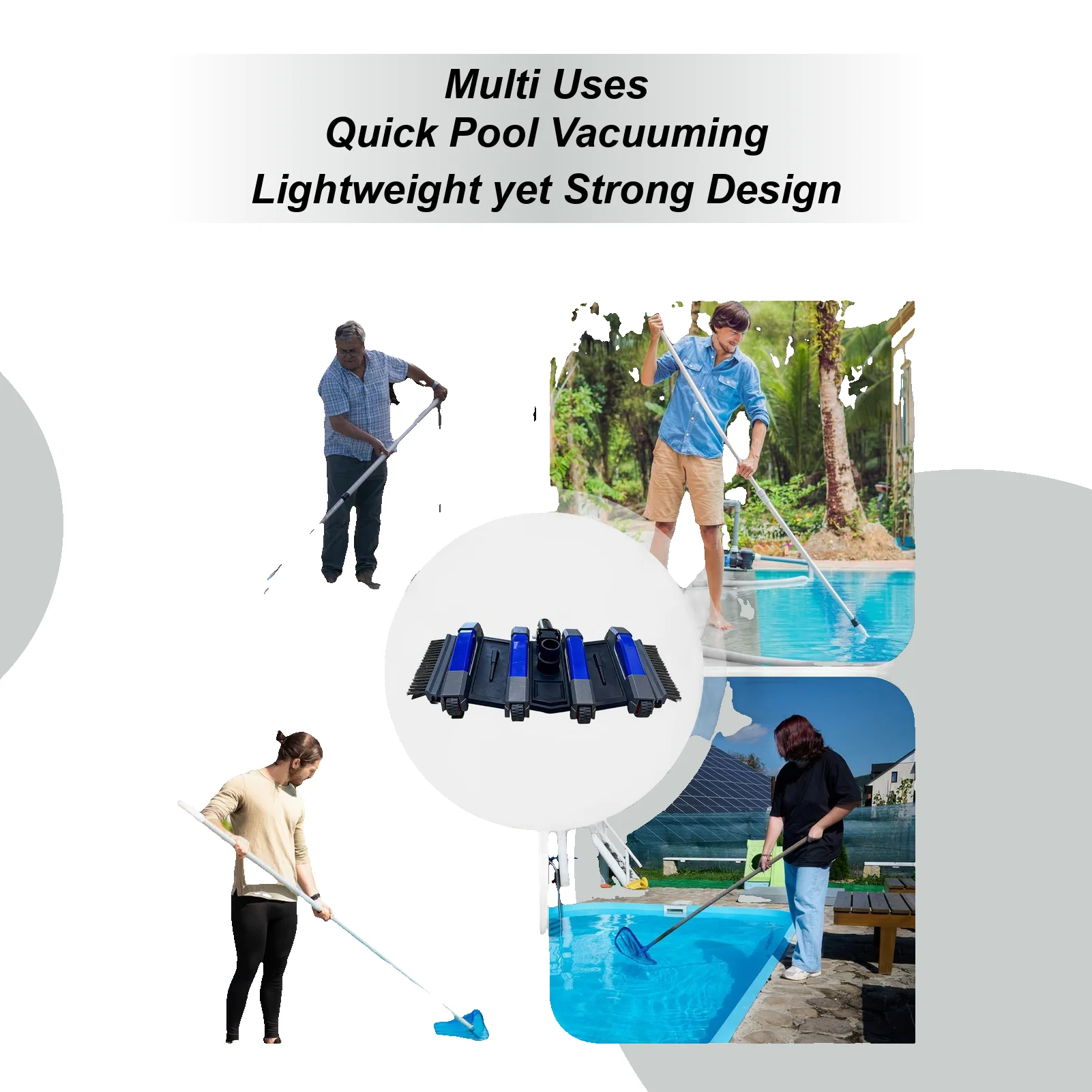 

Ручная насадка для пылесоса для бассейнов, 14 дюймов, для встраиваемых бассейнов, с колесами, профессиональная гибкая насадка для чистки бассейнов