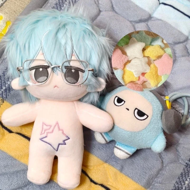 

20cm Anime Egg-Egg Blue Egg Party Cute lovely Girl Stuffed Plushies Kids With Skeleton Body Dress Up Dolls Figures Gift Toys