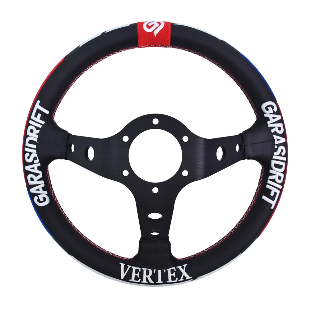 VERTEX STE-GDL Garage Drift Steering Wheel Beautiful Embroidery 320mm Collaboration Steering Wheel with GARASI DRIFT Brothers 3