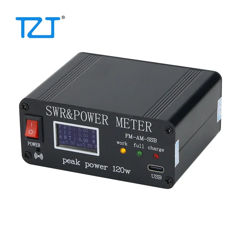 TZT FM-AM-SSB 1.8MHz-50MHz SWR Power Watt Meter SWR & Power Meter Peak Power 120W PWR SWR Meter