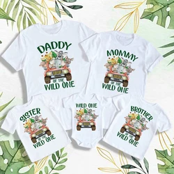 Baby Wild One Family Matching Outfit Jungle Party Dad Mom Sister Brother Baby Look Clothes T-shirt One Birthday Family Shirt Top