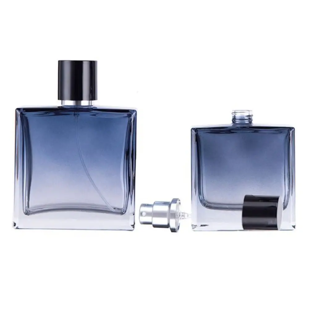 المحمولة سعة كبيرة زجاجة مربعة زجاجة فارغة تصفيف الشعر الزجاج البخاخة 30/50/100 مللي التدرج الأزرق موزع #1