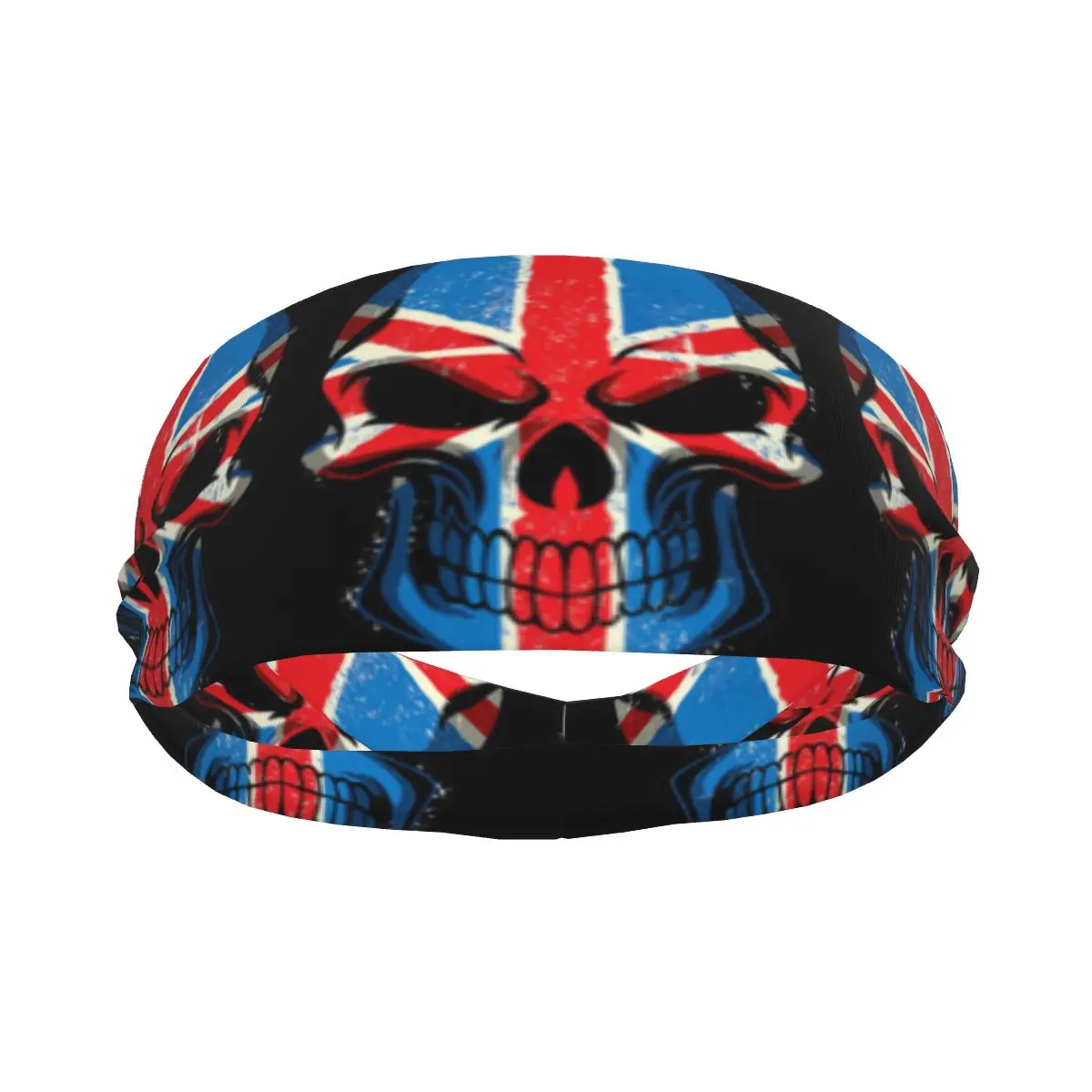 Sports Sweatband Breathable Headband Sweat Hair Head Band British Printing Skull Yoga Headband