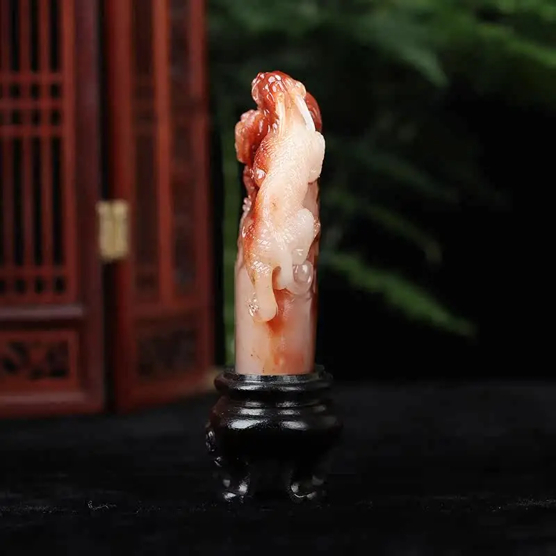 Crystal hibiscus stone, Fuzhou oval seal material, stone lettering stone material