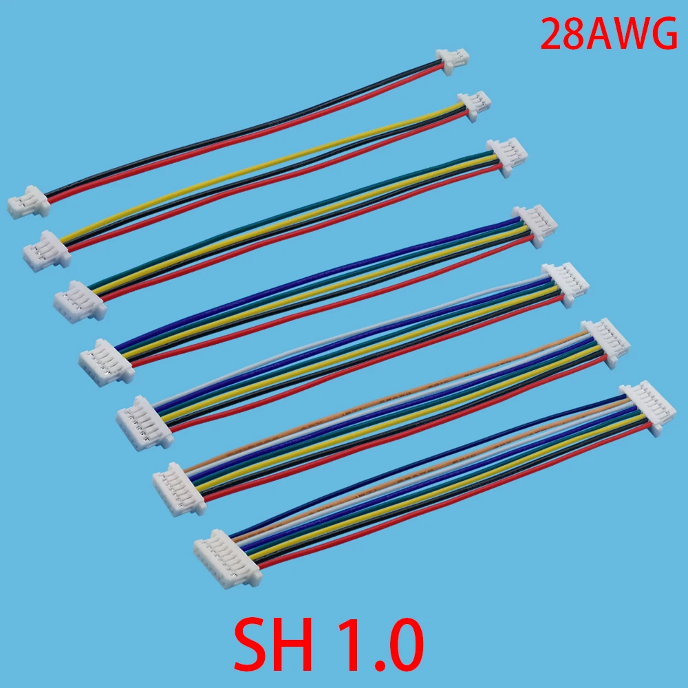 10Pcs JST SH 1.0 1.25 PH 2.0 XH 2.54 2P-12 Pin Female Plug Wire Cable Connector Double Head JST 1.0 1.25 2.0 2.54 100mm 200mm