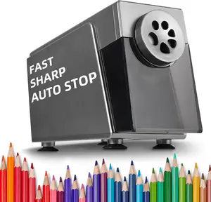 Heavy Duty Electric Pencil Sharpener, 6 Holes, Auto Stop, US Plug, for Classroom & Home Use